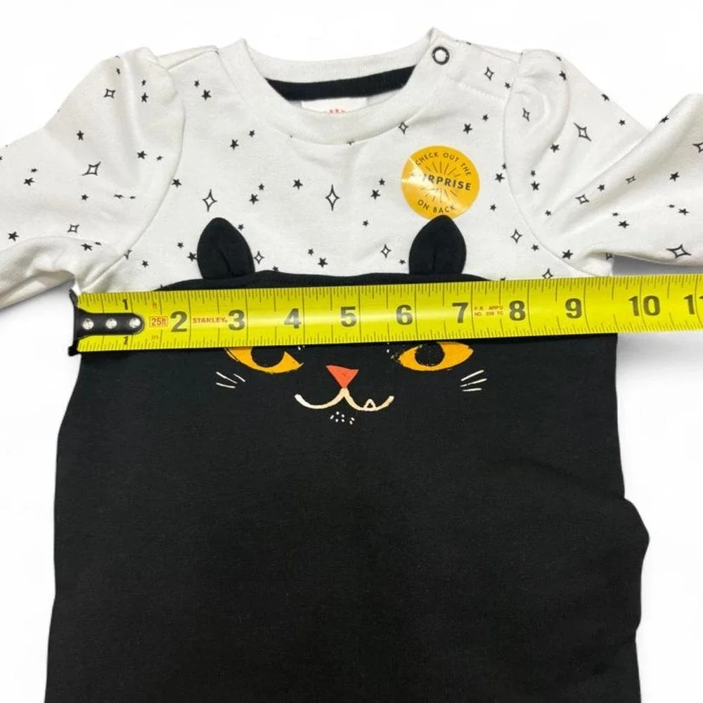 Spooky Kitty Ruffle Romper Whimsy goth Witchy Cat & Jack 0-3M Halloween Fairy